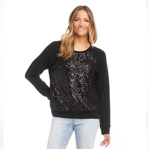 Karen Kane Sequin-Front Sweatshirt